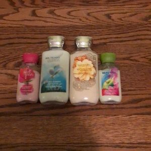 Bath and body works lotions.